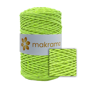 Cuerda Algodón 2mm Makrama 500gr Verde Neon