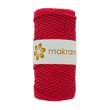 Cargar imagen en el visor de la galería, Cuerda Algodón 2mm Makrama 100m Rojo Escarlata
