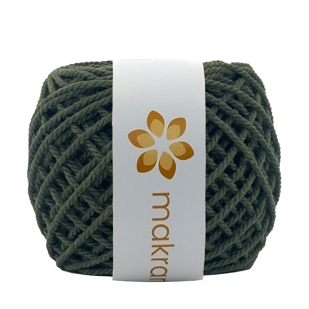 Cuerda Algodón Mini 2mm Makrama 150gr Verde Oliva