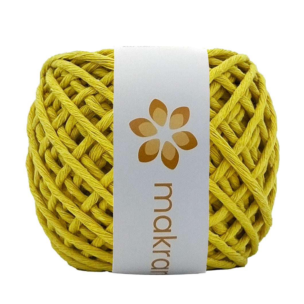 Hilaza Algodón Mini 3mm Makrama 150gr Amarillo Canario