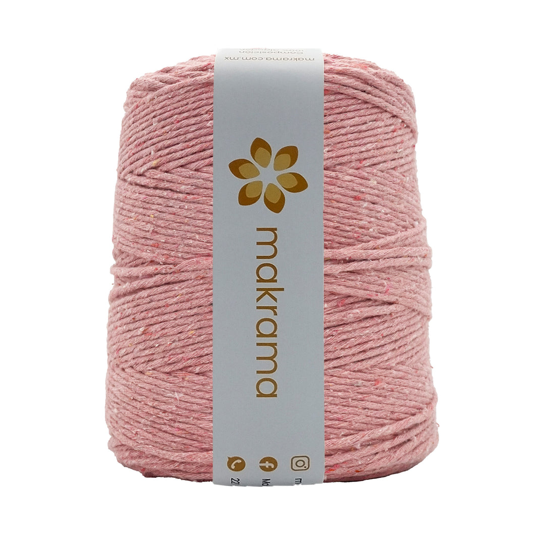 Hilaza Algodón 3mm Makrama 1kg Rosa Crema