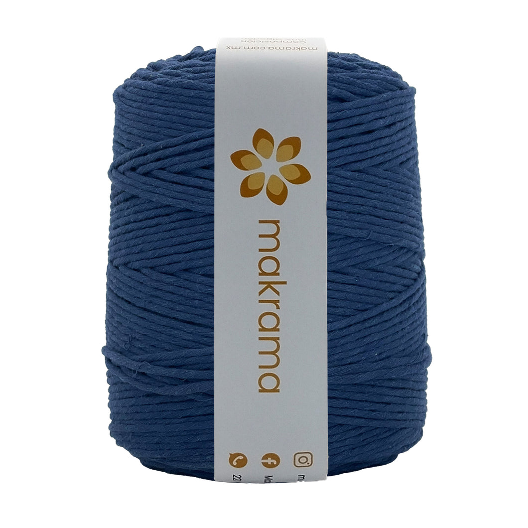 Hilaza Algodón 3mm Makrama 1kg Azul Noche