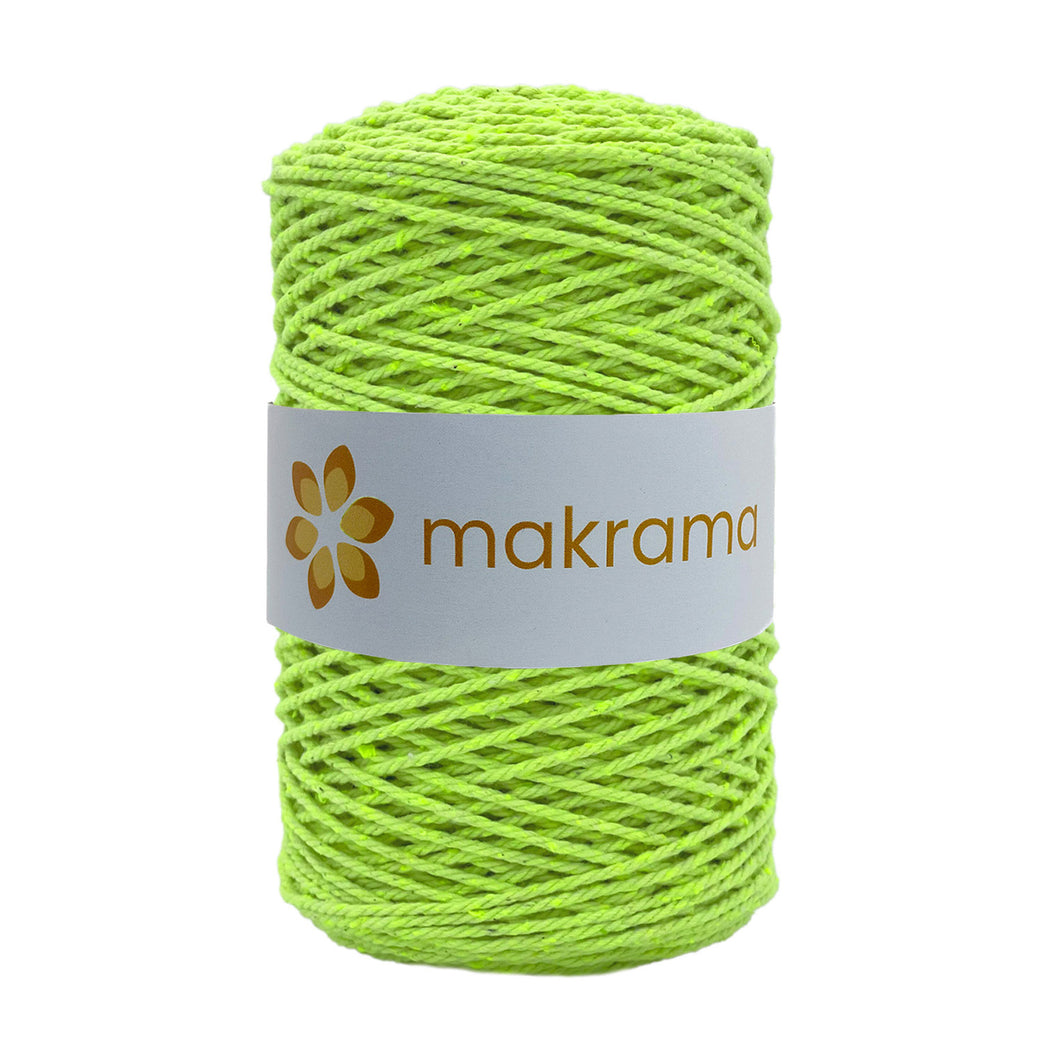 Cuerda Algodón 2mm Makrama 500gr Verde Neon