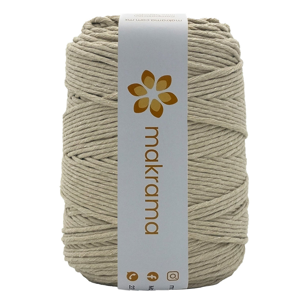 Hilaza Algodón 3mm Makrama 1kg Café Latte