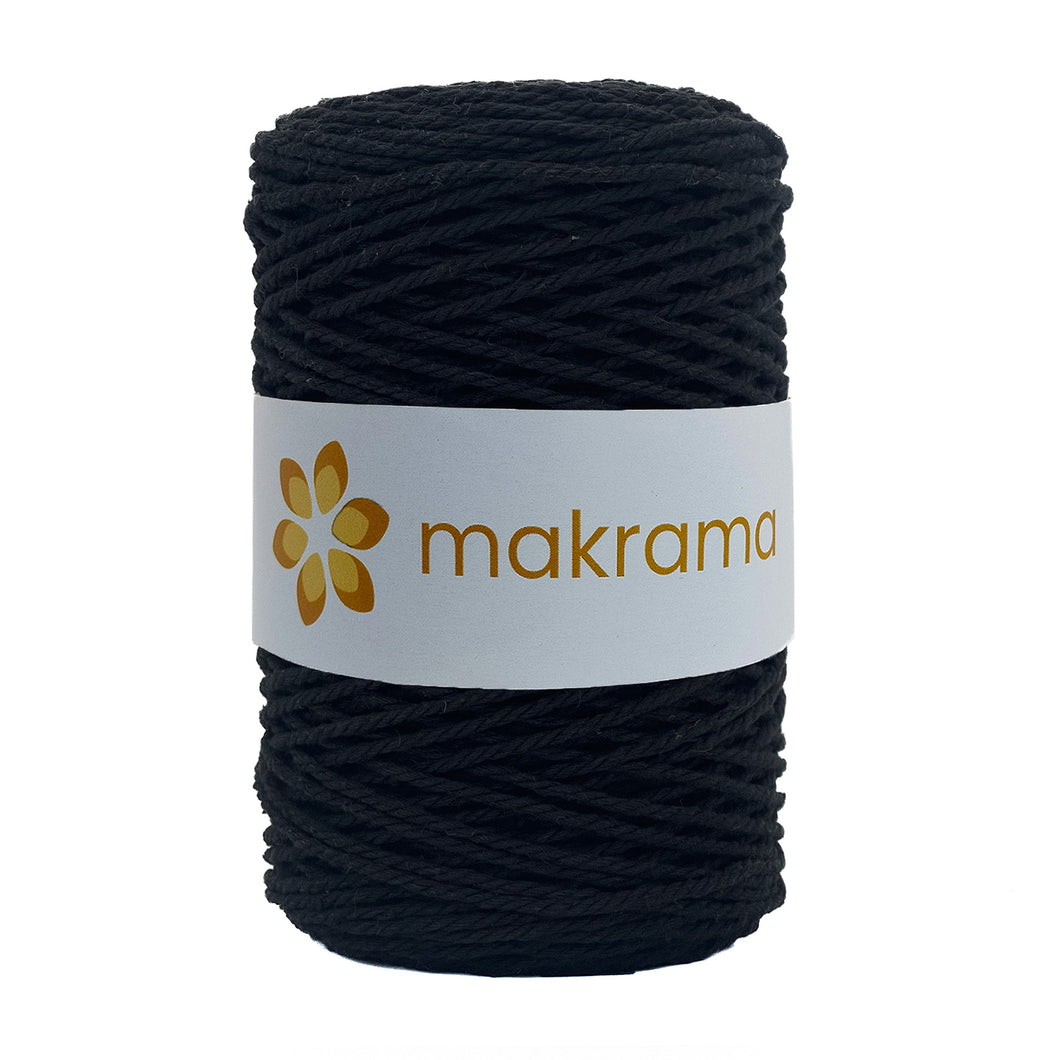 Cuerda Algodón 2mm Makrama 500gr Negro