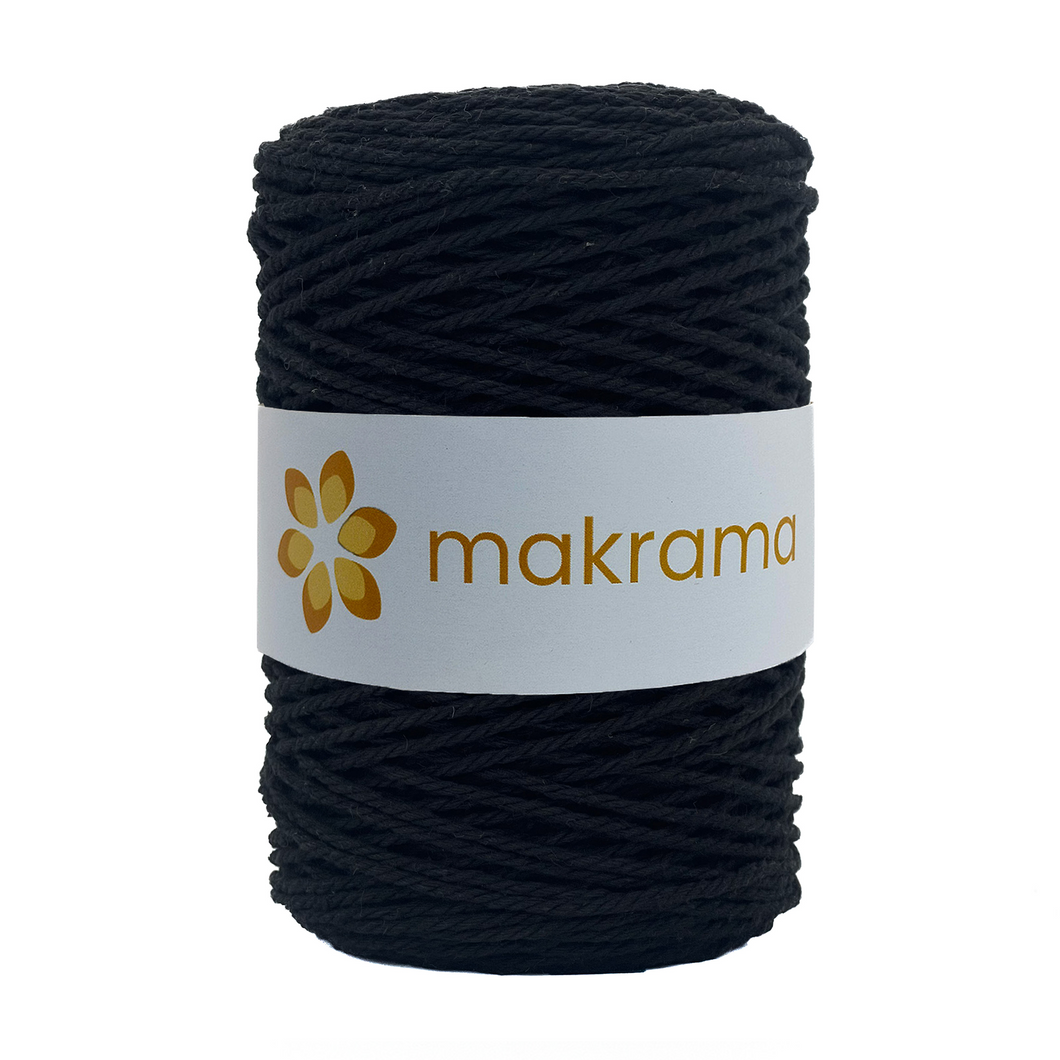 Cuerda Algodón 2mm Makrama 500gr Negro