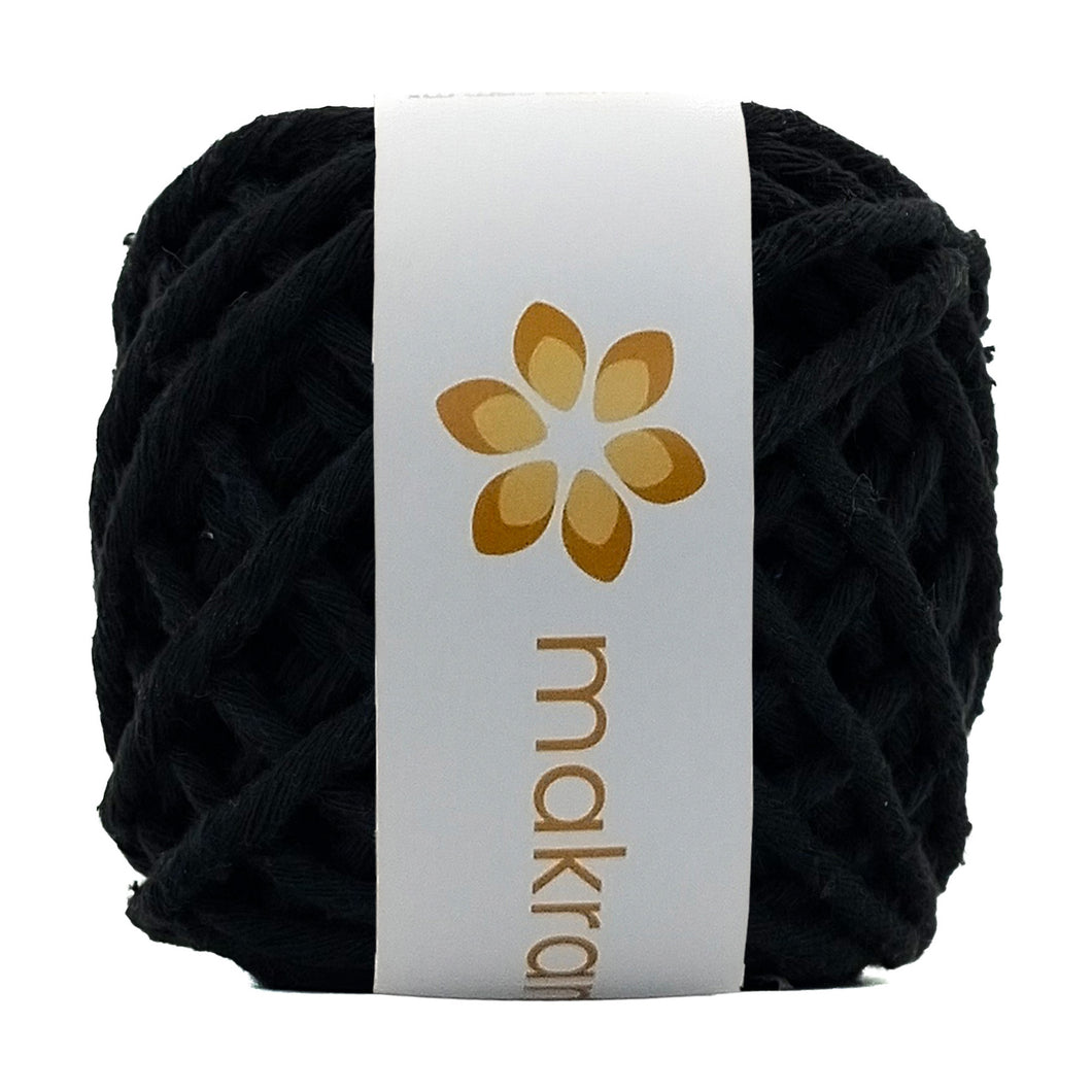 Hilaza Algodón Mini 3mm Makrama 150gr Negro