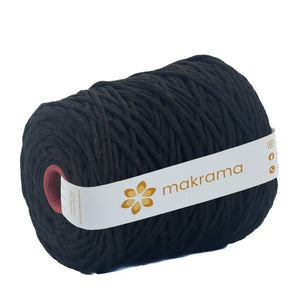 Hilaza Algodón 4mm Makrama 1kg Negro