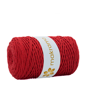 Cuerda Algodón 2mm Makrama 500gr Rojo Cereza