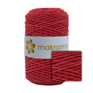 Cuerda Algodón 2mm Makrama 500gr Rojo Cereza