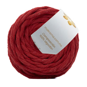 Hilaza Algodón Mini 4mm Makrama 150gr Rojo Cereza