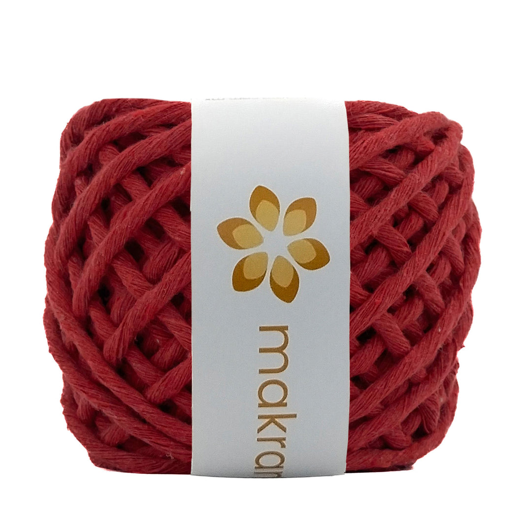 Hilaza Algodón Mini 4mm Makrama 150gr Rojo Cereza