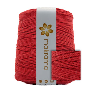 Cuerda Algodón 2mm Makrama 1kg Rojo Intenso