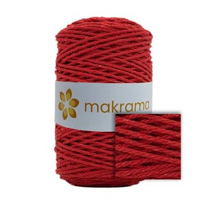 Cuerda Algodón 2mm Makrama 500gr Rojo Intenso