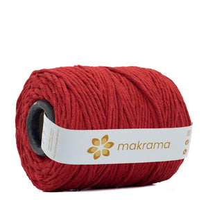 Hilaza Algodón 3mm Makrama 1kg Rojo Intenso