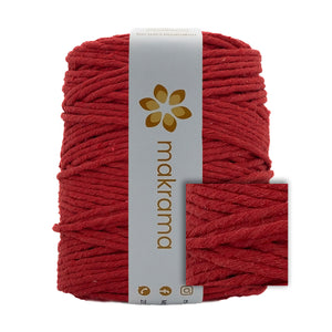 Hilaza Algodón 3mm Makrama 1kg Rojo Intenso