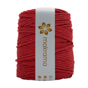 Hilaza Algodón 3mm Makrama 1kg Rojo Intenso