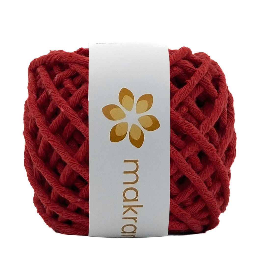 Hilaza Algodón Mini 3mm Makrama 150gr Rojo Intenso