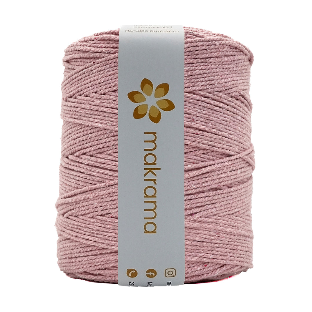 Cuerda Algodón 2mm Makrama 1kg Rosa Claro