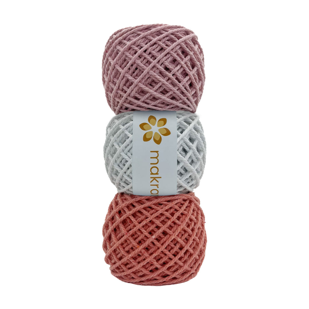 Kit Cuerda Makrama 2mm Colores Varios 3pz
