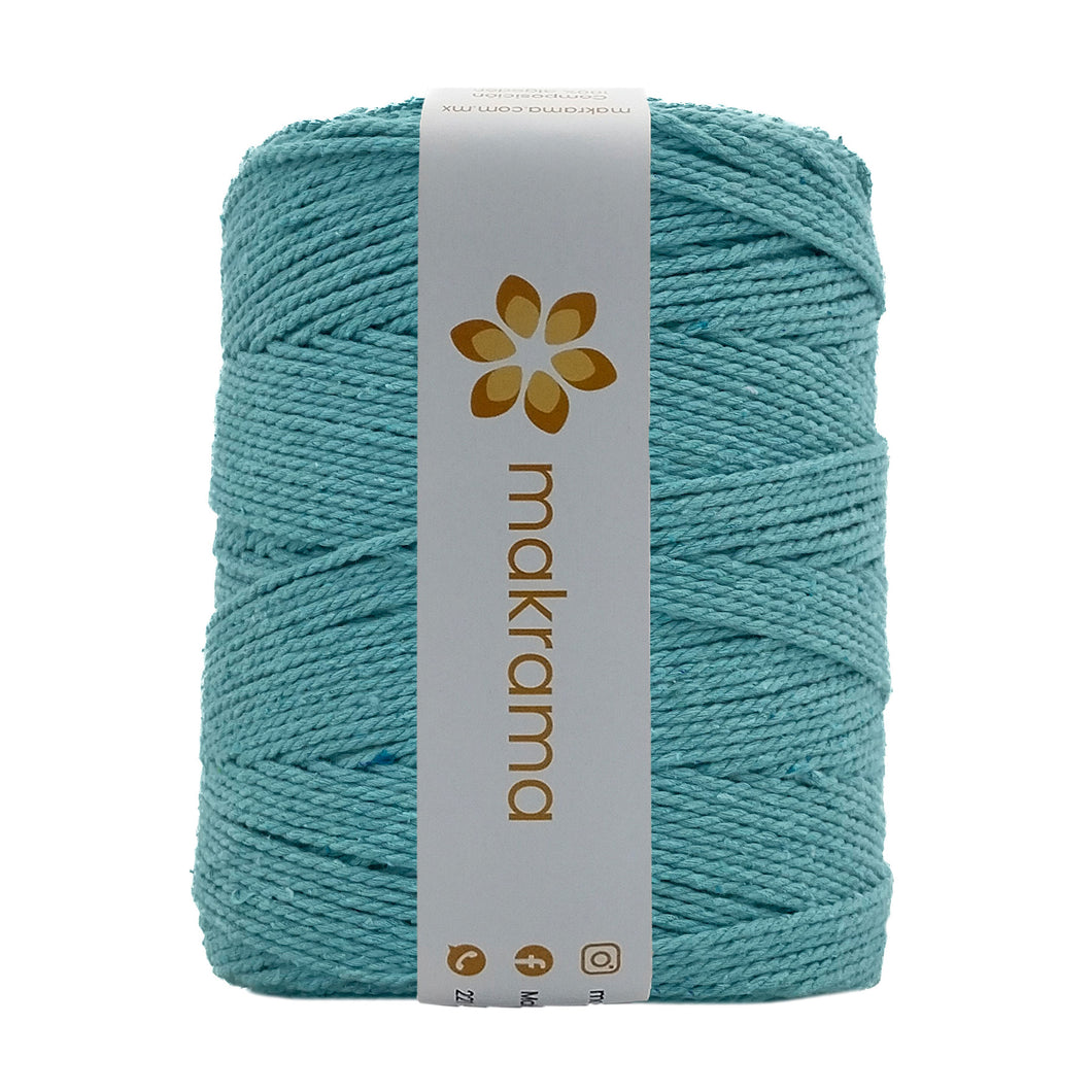 Cuerda Algodón 2mm Makrama 1kg Verde Aqua