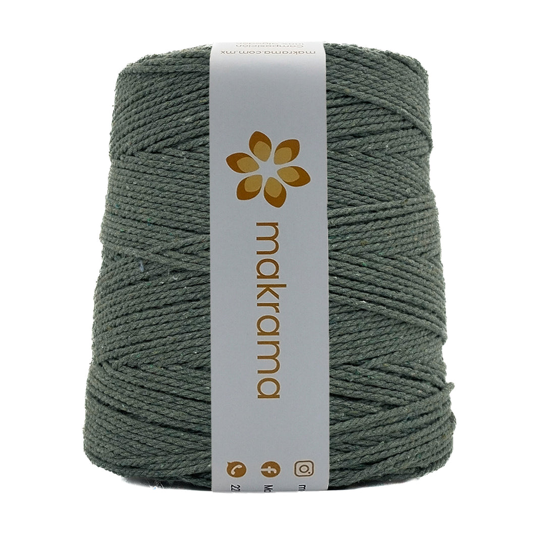 Cuerda Algodón 2mm Makrama 1kg Verde Militar