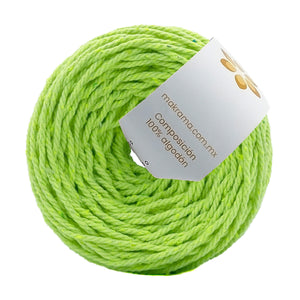 Cuerda Algodón Mini 2mm Makrama 150gr Verde Neon