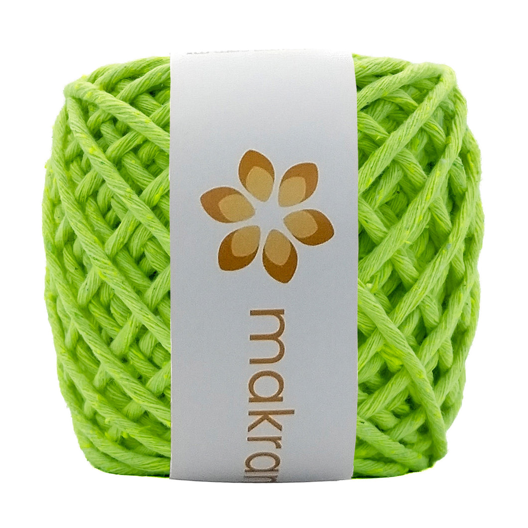 Hilaza Algodón Mini 3mm Makrama 150gr Verde Neon