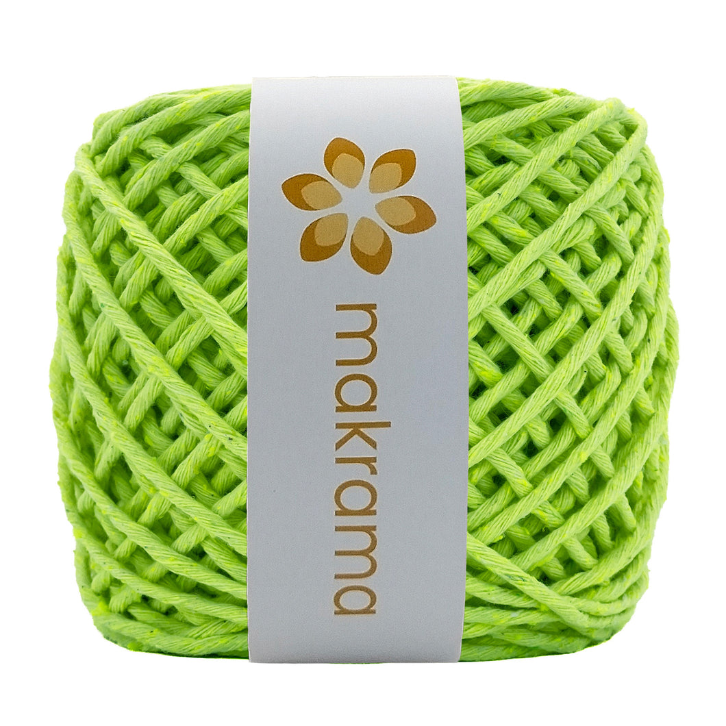 Hilaza Algodón 3mm Makrama 100m Verde Neon