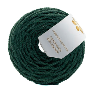 Cuerda Algodón Mini 2mm Makrama 150gr Verde Pino