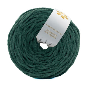 Hilaza Algodón 3mm Makrama 100m Verde Pino