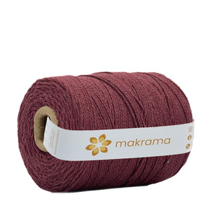 Cuerda Algodón 2mm Makrama 1kg Vino Bordo