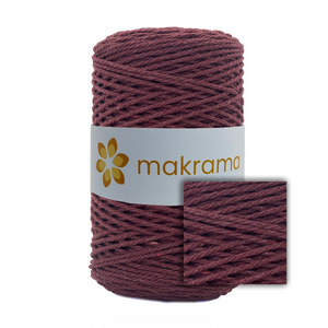 Cuerda Algodón 2mm Makrama 500gr Vino Bordo