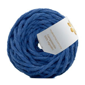 Hilaza Algodón Mini 3mm Makrama 150gr Azul Bondi