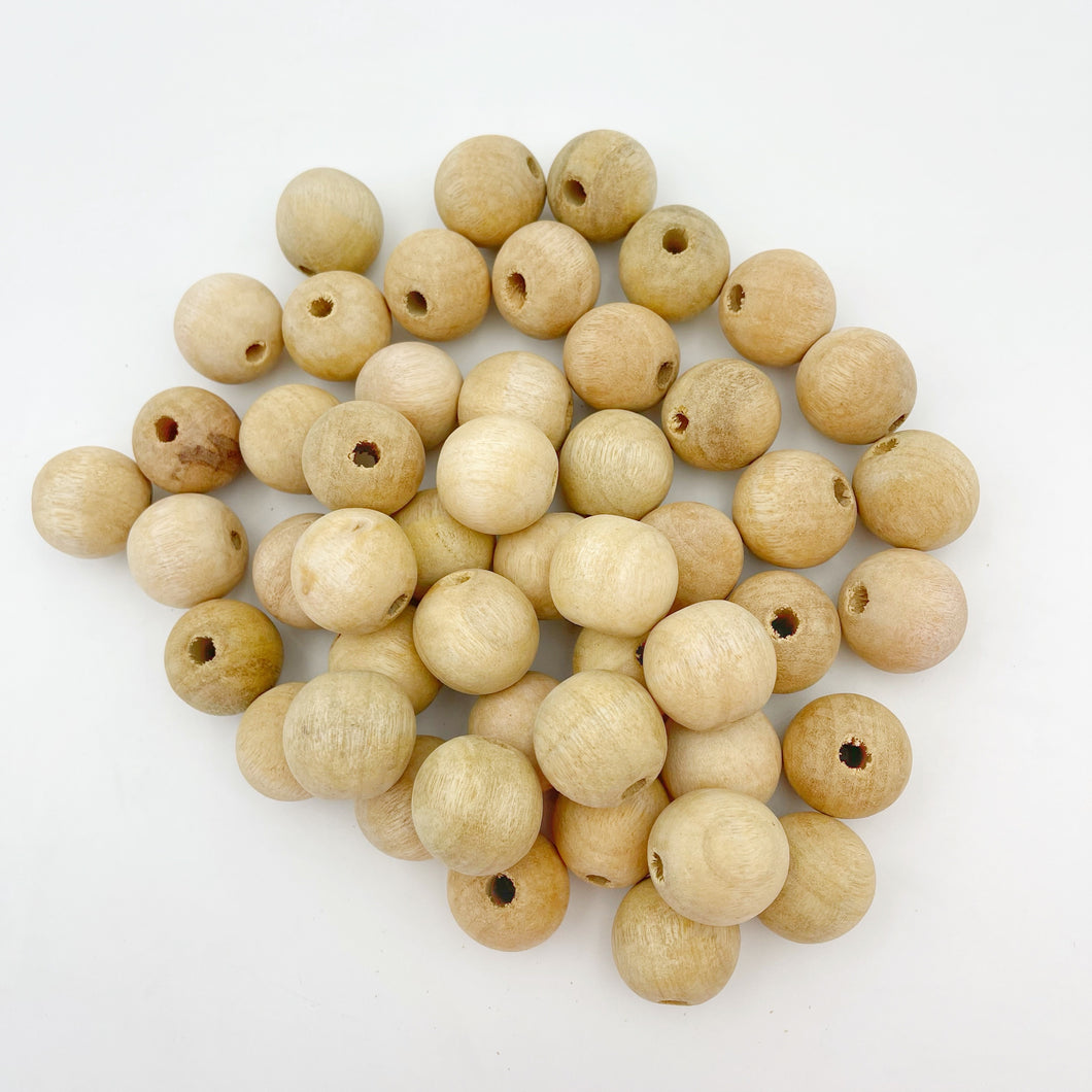 Cuentas Artesanales de Madera Makrama 25mm 50pz