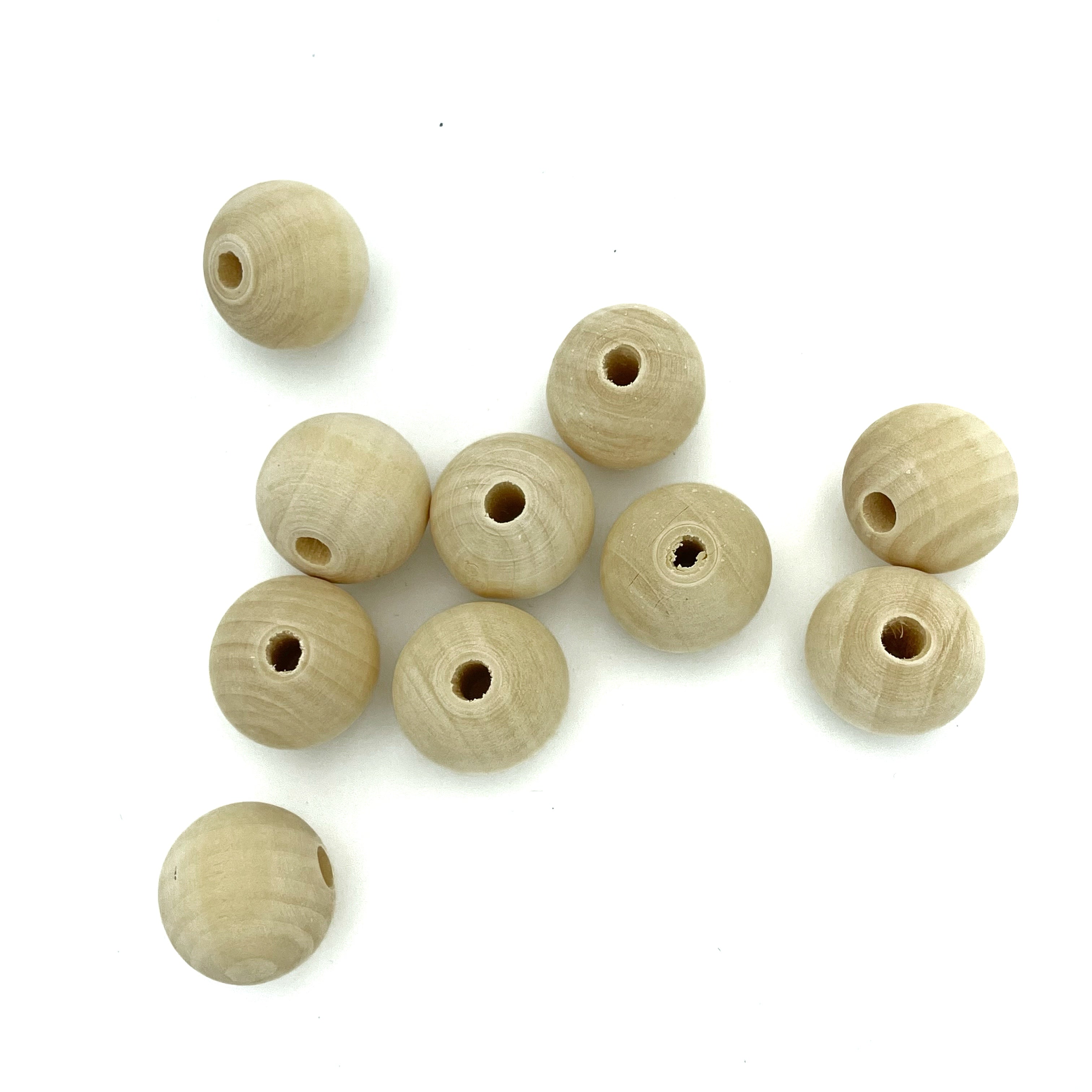 Cuentas de Madera Natural Makrama 25mm 10pz – MAKRAMA