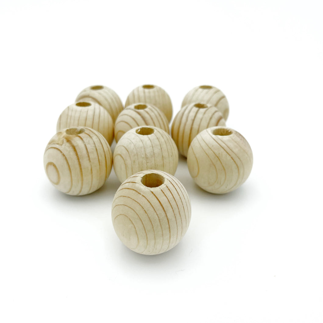 Cuentas Artesanales de Madera Makrama 40mm 10pz